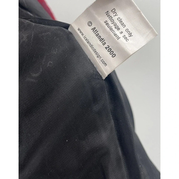 Icelandic Designs Sweater Floral Women Size Large Red Wool Blend Cardigan Lined - Picture 13 of 16